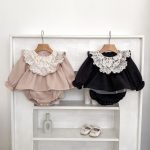 【66-90cm】ロンパース ベビー フリル襟 長袖 ワンピース風 - 画像 (3)