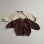 【80-130cm】セーター キッズ 配色 ニット シンプル - 画像 (2)