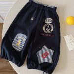 【90-150cm】ワイドジョガーパンツ 男の子 配色切替 トレンド - 画像 (9)