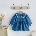 【73-110cm】ワンピース ベビー セーラー 刺繡 - 画像 (7)
