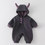 【66-100cm】ロンパース ベビー ボア フリース フード付き - 画像 (3)