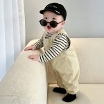 【73-100cm】サロペットorシャツorセットアップ ベビー ボーダー - 画像 (7)
