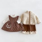 【80-130cm】アウターorワンピース 女の子 暖かい フリル - 画像 (2)