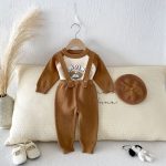 【73-100cm】サロペット＆セーター＆帽子 ベビー ニット - 画像 (11)