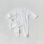 【66-90cm】ロンパースor帽子 ベビー ワッフル 無地 - 画像 (6)