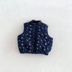 【80-130cm】ベスト 女の子 フラワー柄 暖かい - 画像 (6)