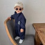 【66-90cm】長袖カバーオール ベビー 英字 シンプル - 画像 (6)