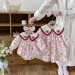 【66-130cm】ロンパースorワンピース ベビー 姉妹服 ローズ柄 - 画像 (8)