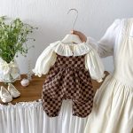 【66-90cm】セットアップ ベビー チェック パフスリープ - 画像 (8)