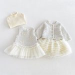 【80-130cm】セーターorワンピース 女の子 暖かい リボン - 画像 (8)
