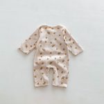 【66-90cm】長袖ロンパース ベビー ワッフル ナチュラル - 画像 (13)