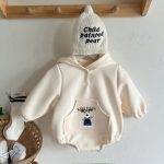 【66-90cm】ロンパース ベビー 帽子付き 暖かい ペット柄 - 画像 (7)