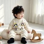 【66-90cm】ロンパース ベビー ペンギン プリント