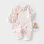 【59-90cm】ロンパース ベビー 柔らか フラワー - 画像 (4)