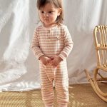【66-90cm】オールインワン ベビー ボーダー柄 シンプル - 画像 (5)