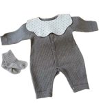 【59-80cm】長袖ロンパース ベビー ニット シンプル - 画像 (9)
