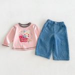 【80-130cm】パンツ 女の子 リボン付き デニム ストレート - 画像 (10)