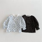 【80-150cm】Tシャツ 女の子 パフ スリーブ レース襟 - 画像 (8)