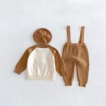 【73-100cm】サロペット＆セーター＆帽子 ベビー ニット - 画像 (7)