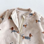 【66-90cm】ロンパース ベビー ドッグ柄 もこもこ - 画像 (7)