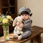 【66-90cm】オールインワン ベビー 暖かい ハート セーラー - 画像 (13)