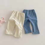 【80-120cm】デニムパンツ 女の子 リボン付き 無地 - 画像 (10)