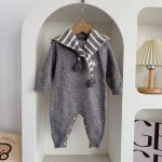 【66-90cm】オールインワン ベビー 暖かい ハート セーラー - 画像 (12)