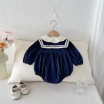 【66-90cm】ロンパース ベビー セーラー 韓国風 - 画像 (4)