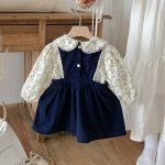 【80-130cm】トップスorワンピース 女の子 小花柄 フリル カラー - 画像 (3)
