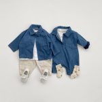 【66-90cm】オールインワン ベビー デニム 折り襟 - 画像 (14)