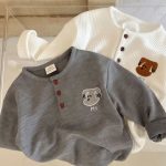 【80-130cm】スウェット 男の子 ワッフル 刺繍クルーネック - 画像 (2)