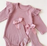 【66-90cm】ロンパース ベビー フリル 無地 - 画像 (4)