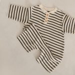 【66-90cm】ロンパース ベビー ワッフル ボーダー - 画像 (8)