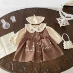 【73-110cm】シャツorワンピース 女の子 レトロ 刺繡 - 画像 (13)
