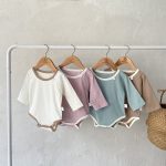 【66-90cm】ロンパース ベビー ナチュラル 無地 - 画像 (8)