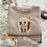 【66-100cm】スウェット＋パンツ 2点セットベビー ポップコーン 刺繍 - 画像 (11)