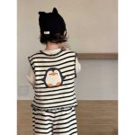 【73-110cm】ニットベスト＋パンツ 男の子  ペンギン ストライプ - 画像 (8)