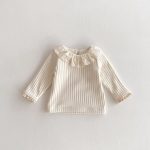 【66-100cm】Ｔシャツ ベビー フリル襟 暖かい リブ - 画像 (4)