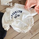 【66-100cm】長袖ロンパース ベビー オシャレ 英字 - 画像 (7)