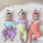 【66-90cm】ロンパース＆レギンス ベビー 可愛い ドット