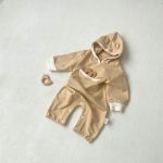【66-90cm】ロンパース ベビー クマ耳 帽子付き - 画像 (10)