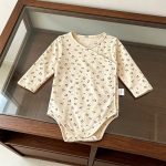 【予約販売】【66-90cm】長袖ロンパース ベビー 北欧風 総柄 - 画像 (12)