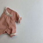【73-100cm】Tシャツ ベビー 肩ボタン ボーダー柄 韓国風 - 画像 (5)
