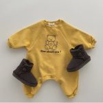 【66-90cm】ロンパース ベビーくま柄 長袖 スウェット - 画像 (5)