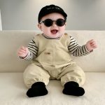 【73-100cm】サロペットorシャツorセットアップ ベビー ボーダー - 画像 (4)