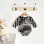 【66-90cm】ロンパース ベビー 長袖 ボーダー カジュアル - 画像 (5)