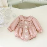 【66-90cm】ロンパース ベビー レトロ 蝶結び - 画像 (8)