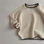 【80-130cm】セーター キッズ 配色 ニット シンプル - 画像 (4)