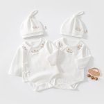 【59-80cm】ロンパース＆帽子 ベビー 花柄襟 - 画像 (2)