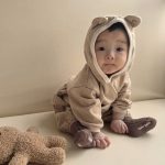 【66-90cm】ロンパース ベビー クマ耳 帽子付き - 画像 (4)